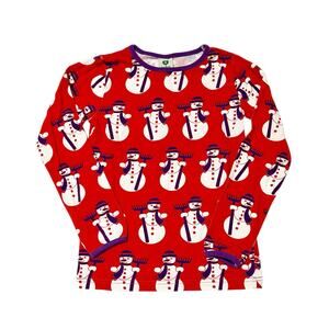 Smafolk Organic Cotton Snowman Shirt Size 7/8